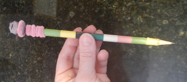 Finished color tape decorated pencil