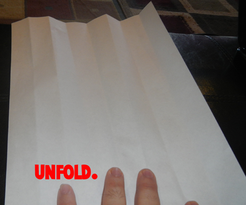 Unfold the paper.