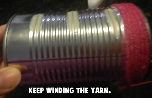 Keep winding the yarn.