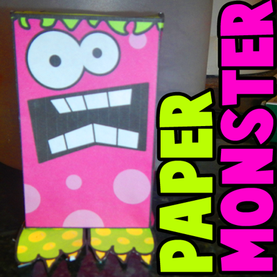 monster paper toy craft for halloween