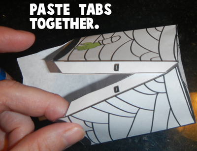 Step 5 Glue the tabs together