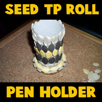 How to make a Pen holder decorated with seeds