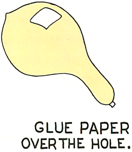 Glue paper over the hole.