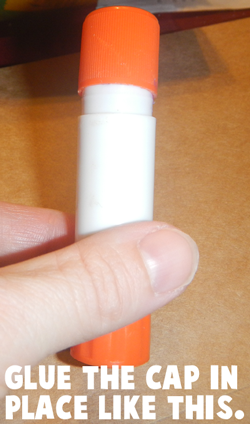 Glue the cap in place like this.