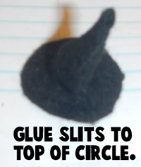 Glue slits to top of circle.