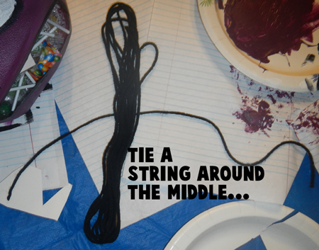 Tie a string around the middle