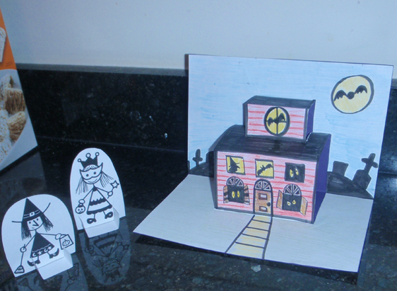 Finished Haunted House Pop-up Card