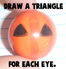 Draw a triangle for each eye.