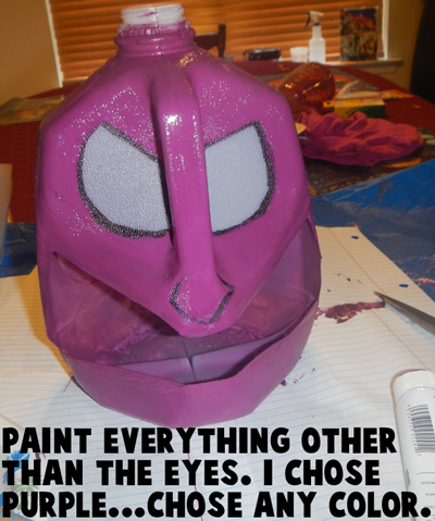 Paint everything other than the eyes.