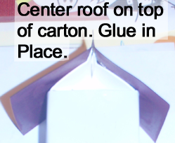 Center roof on top of carton