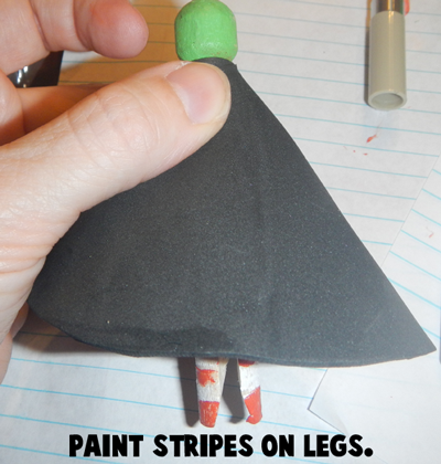 Paint stripes on legs.