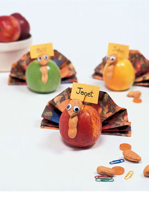 Apple-Turkey-Place-Cards Apple Turkey Place Cards