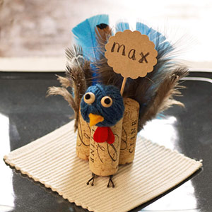 Cork-Turkey-Place-Cards Cork Turkey Place Cards