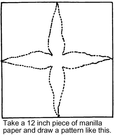 Take a 12 inch piece of manilla paper and draw a pattern like this.