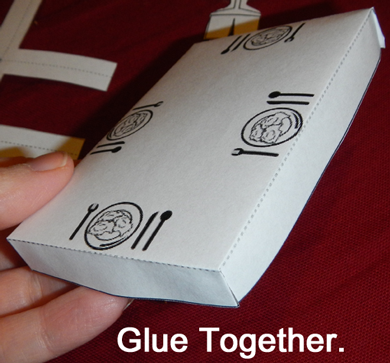 Glue together.