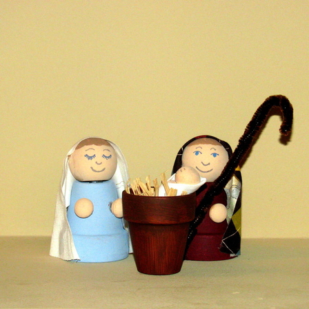 Flower Pot Nativity Scene