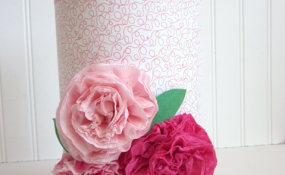 Crepe Paper Flowers Valentine Box