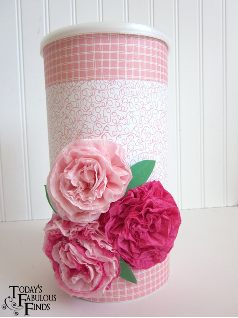 Crepe Paper Flowers Valentine Box