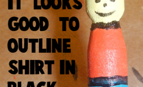 It looks good to outline shirt in black.