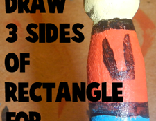 Draw three sides of rectangle for sleeve.