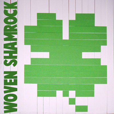 Pixelated Shamrock with Paper Weaving Craft for Saint Patricks Day