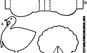Black and White Paper Turkey Template
