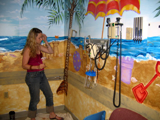 Beach Themed Mural Painted in Childrens Treatment Room - Donated Mural 3
