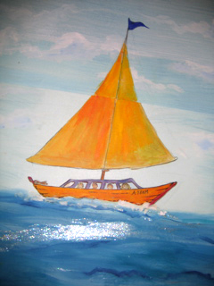 Beach Themed Mural Painted in Childrens Treatment Room - Donated Mural 7