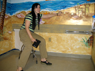 Beach Themed Mural Painted in Childrens Treatment Room - Donated Mural 12