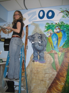 look how the zoo mural is turning out