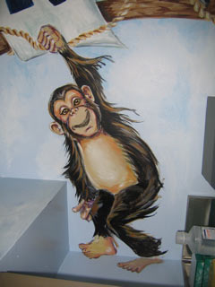 Adorable Monkey in the Beautiful Donated Mt. Sinai Prediatric Treatment Room Mural